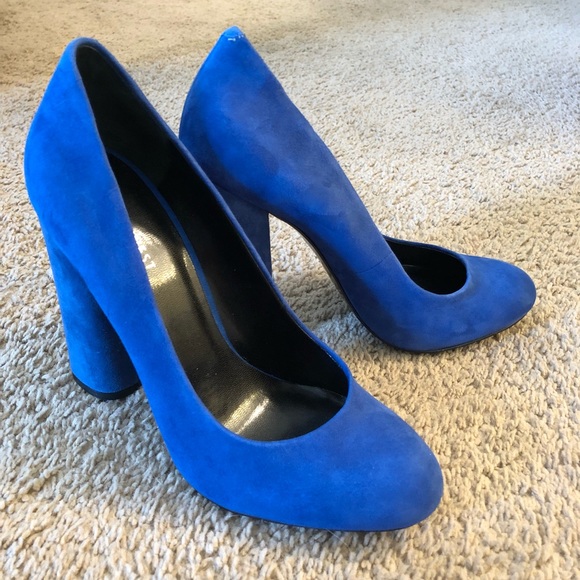 Nine West Shoes - Nine West Royal Blue Suede Heels